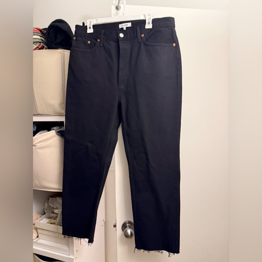 Re/Done Women's Black Straight Jeans